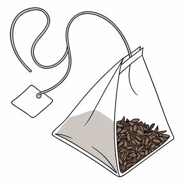 Simple Vector Tea Bag Graphic for Beverage Menu Design Illustrazione stock