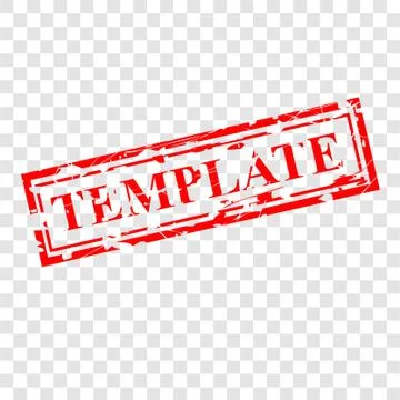 Simple Vector, Template, Red Scratch Rubber Stamp, at transparent effect back Stock Illustration
