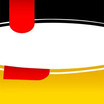 Simple vector template square blank flyer black yellow and white Stock Illustration