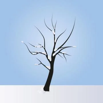 Simple vector tree in winter Stock Illustration
