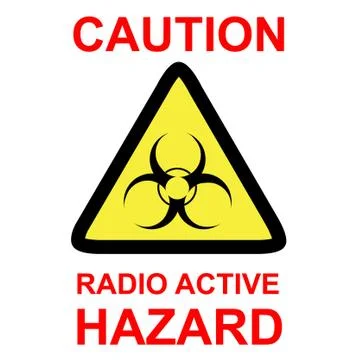 Simple vector triangular caution sign, radio active hazard, isolated on white Stock Illustration