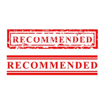 Simple Vector, Two Style Red Grunge Rubber Stamp, Recommended, Isolated on wh Stock Illustration