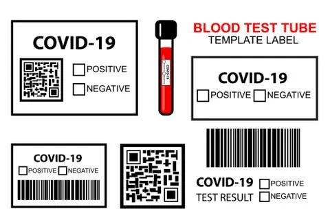 Simple Vector, Various model, Template for Covid-19 Test Tube Label Template Stockillustratie