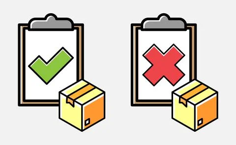 Simple vector Verification of delivery list clipboard icon isolated on white Stock Illustration