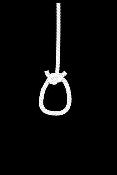 Simple Vector White Rope Illustration for hopeless, or suicide, at black back イラスト素材
