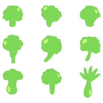 Simple vegetable icon set. Healty food flat design Stock Illustration