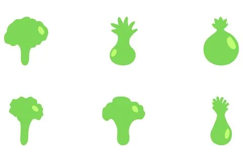 Simple vegetable icon set. Healty food flat design Stock Illustration