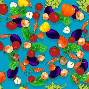 Simple vegetables pattern Simple elegant seamless pattern with fresh veget... Stock Photos