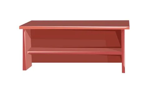 Simple versatile table for kitchen, study or office. School desk. Cartoon sty Stock Illustration