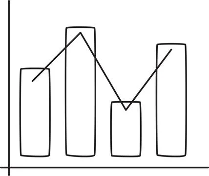 Simple Vertical Bar Chart Data Illustration Illustrazione stock