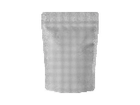 Simple vertical product pouch silhouette created with black halftone dots o.. 스톡 일러스트