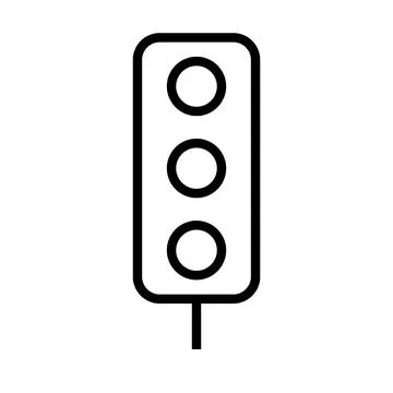 Simple vertical traffic light icon. Traffic regulation. Vector. Stock Illustration