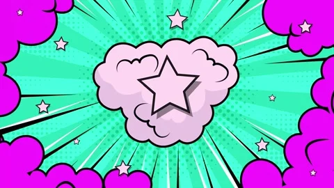 Simple vibrant comic background with dynamic elements and explosive features Stock Footage 293268495