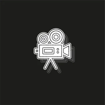 Simple Video Camera Vector Icon Stock Illustration