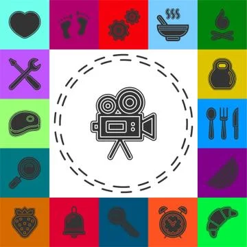 Simple Video Camera Vector Icon Stock Illustration