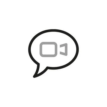 Simple Video Conference Interface Related Vector Line Icons. Contains such Ic Illustrazione stock