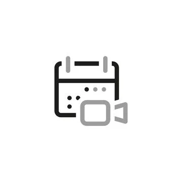 Simple Video Conference Interface Related Vector Line Icons. Contains such Ic Stock Illustration
