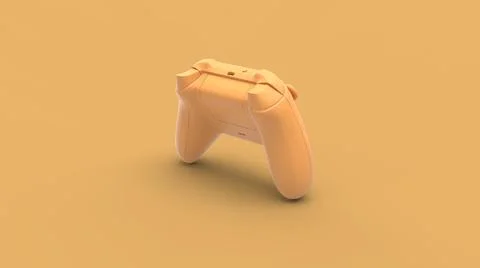 Simple video game wireless gamepad joystick 3d illustration in yellow colour  Stock Illustration