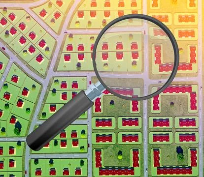 Simple village layout top view Stock Illustration