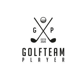 Simple vintage retro crossed stick golf logo design Stock Illustration