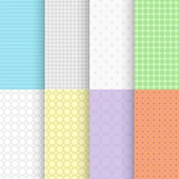 Simple vintage seamless patterns backs in set Stock Illustration