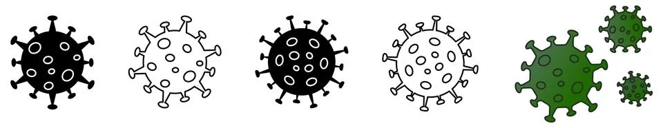 Simple virus drawing icon set, can be used as illustration for ncov coronavir Illustrazione stock