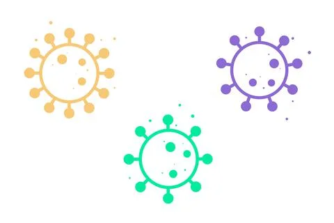 Simple virus drawing icon set, can be used as illustration for ncov coronavir Stock Illustration