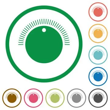 Simple volume control flat icons with outlines Stock Illustration