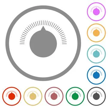 Simple volume control flat icons with outlines Stock Illustration