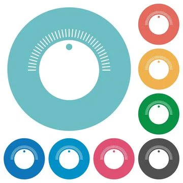 Simple volume control flat round icons Stock Illustration