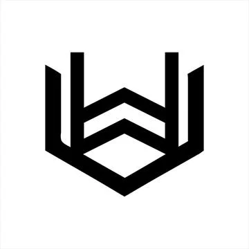 Simple VW, WV, UW initials geometric symbol logo Illustrazione stock