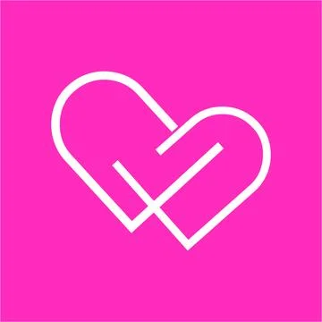 Simple W, DWD, PWP, DW initials line art company logo with heart shape Illustrazione stock