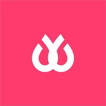 Simple w, pwp, uwu, initials geometric line art company logo Stock Illustration