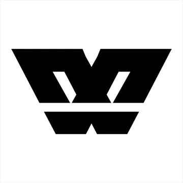 Simple W, WX geometric initials logo Stock Illustration