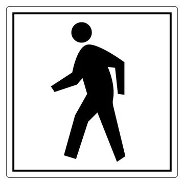 Simple Walking Figure Icon for Use in Signage Stock Illustration