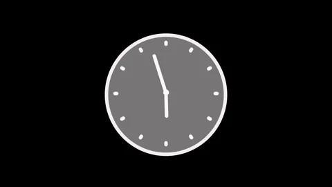 Simple wall clock with hands minimal time concept with copy space animation Stock Footage 337181697