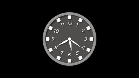 Simple wall clock with numbers isolated animation Vidéo 336887179