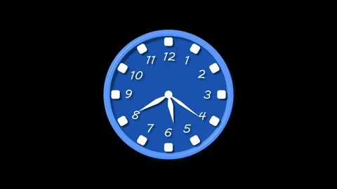 Simple wall clock with numbers isolated animation Stock Footage 336887189