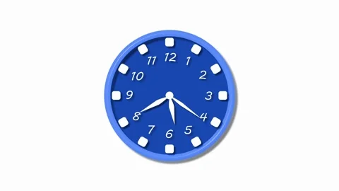 Simple wall clock with numbers isolated animation Stock Footage 336887235