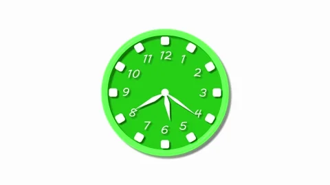 Simple wall clock with numbers isolated animation Stock Footage 336887253