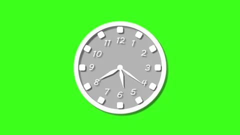 Simple wall clock with numbers isolated animation Stock Footage 336887284