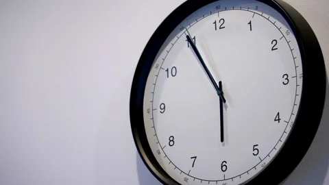 Simple Wall Clock Showcasing Time Management Principles at Home Stock Footage 284642911