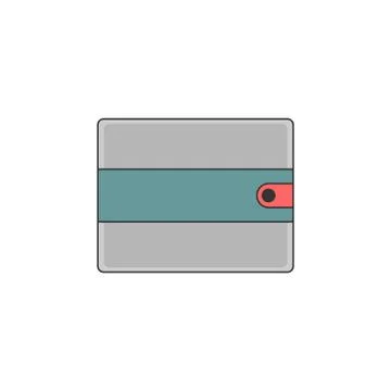 Simple Wallet Vector Outline Icon Illustration Illustrazione stock