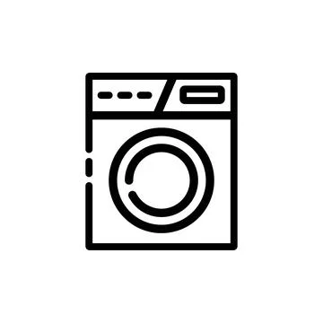 Simple washing machine line icon. Stroke pictogram. Vector illustration isolated Stock Illustration
