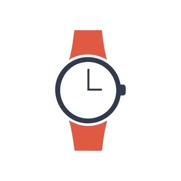 (Simple Watch Icon Design. Clean digital illustration of a sleek wrist cloc.. Stock Illustration