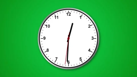 Simple watch. Minimalist analog clock face over a green screen background Stock Footage 339045772