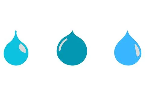 Simple water drop icon set Stock Illustration