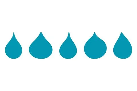 Simple water drop icon set Stock Illustration