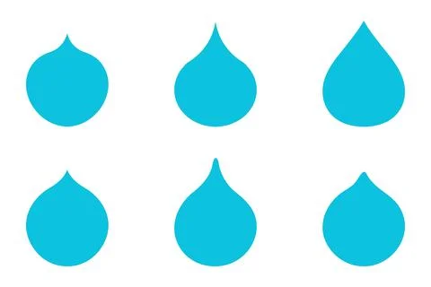Simple water drop icon set Stock Illustration