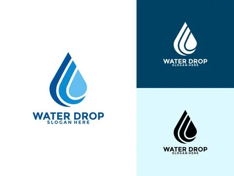 Simple water drop logo vector, Water Drop logo design template Stock Illustration